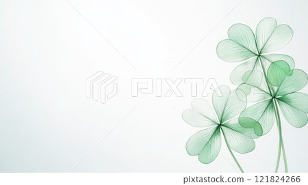 Beautiful shamrocks feature soft green hues and clean lines, perfect for St. Patrick Day celebrations and decorations 121824266