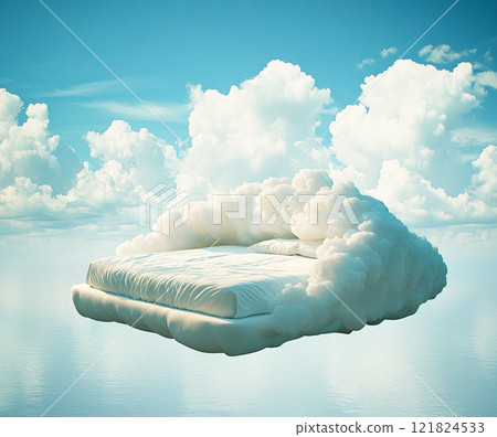 a bed of clouds, good dream concept 121824533