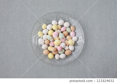 Five-colored beans on a glass plate Five-colored beans on a glass plate 121824632