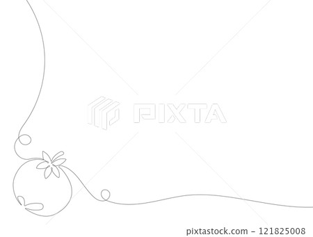 Tomato continuous line background. One single line organic healthy food concept. Minimalism modern style graphics design Tomato continuous line background. One single line organic healthy food concept. Minimalism modern style graphics design 121825008