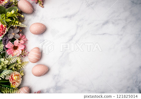 Happy Easter concept with easter eggs Happy Easter concept with easter eggs 121825014