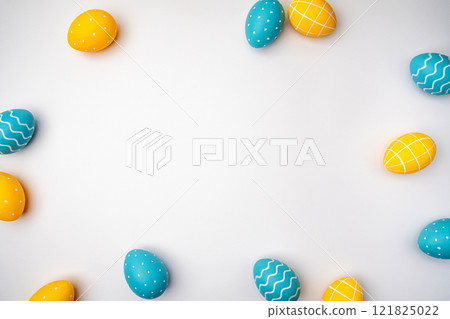Happy Easter concept with easter eggs Happy Easter concept with easter eggs 121825022