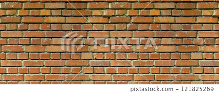Old red brick wall vintage texture, brick wall close up texture Old red brick wall vintage texture, brick wall close up texture 121825269