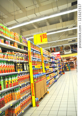 Carrefour supermarket chain, market corridors and products, beverage section, Maltepe Istanbul Turkey 13 September 2012 Carrefour supermarket chain, market corridors and products, beverage section, Maltepe Istanbul Turkey 13 September 2012 121825317