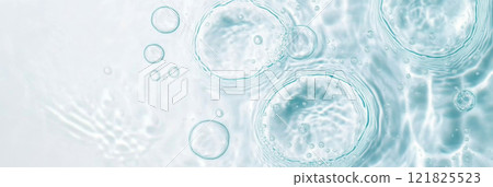 Ripples in clear blue water with abstract circular patterns, suitable as calming SPA background 121825523