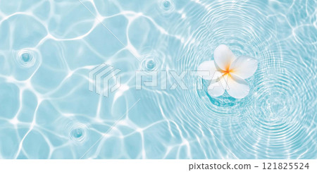 Pink flowers floating on water surface with ripples, perfect for SPA background 121825524