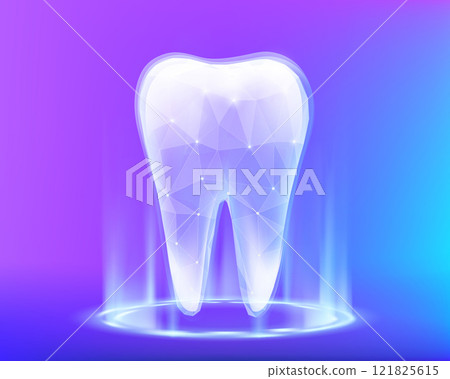 Human tooth close-up in polygonal style Human tooth close-up in polygonal style 121825615