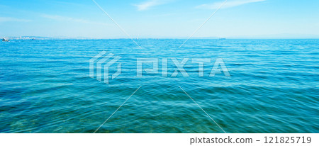 Top view of sea or ocean water, blue sea water texture, Istanbul Turkey seaside Top view of sea or ocean water, blue sea water texture, Istanbul Turkey seaside 121825719