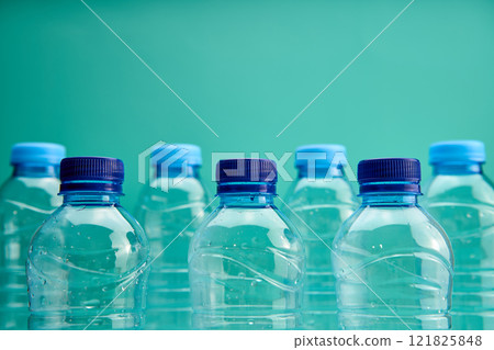 Plastic bottles arranged for recycling Plastic bottles arranged for recycling 121825848