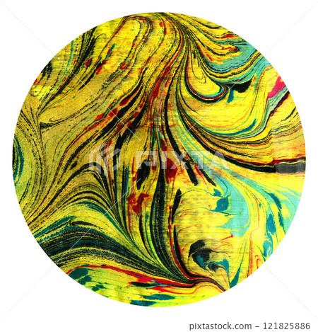 Ebru handmade art, traditional Turkish Ebru technique, painting on water, followed by paper prints 121825886