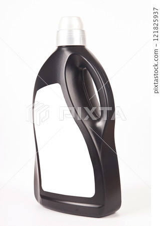 Black colored plastic spray detergent bottle. Cosmetic, container 121825937
