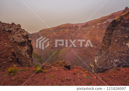 Volcano Crater - Mt. Vesuvius in Italy 121826097