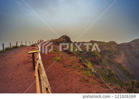 Volcano Crater - Mt. Vesuvius in Italy 121826169