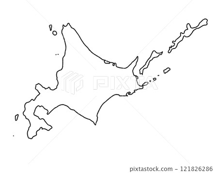 有點鬆散的白色北海道地圖線描 121826286
