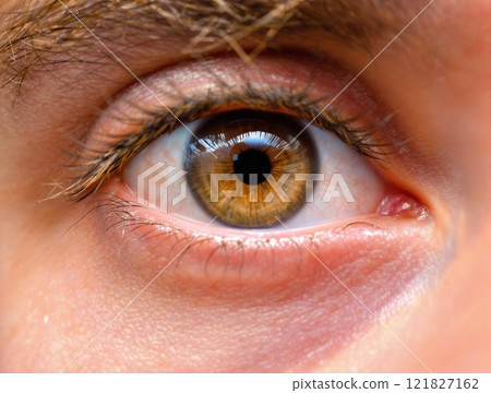 This is a closeup image showcasing a Brown Eye featuring intricate and captivating details 121827162