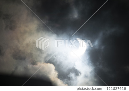 Cloudscape and solar eclipse in Mar del Plata Cloudscape and solar eclipse in Mar del Plata 121827616