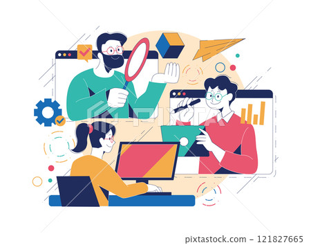 Man doing remote work at home 121827665