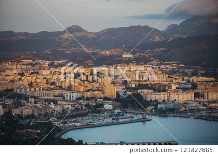 View of the port of Ceuta, a Spanish city in North Africa, at sunrise View of the port of Ceuta, a Spanish city in North Africa, at sunrise 121827685