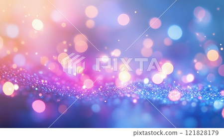 Ethereal Blues, Purples, And Pinks: Sparkling Lights Of A Magical Galaxy Or Nebula In Vibrant Dreamy Hues. 121828179