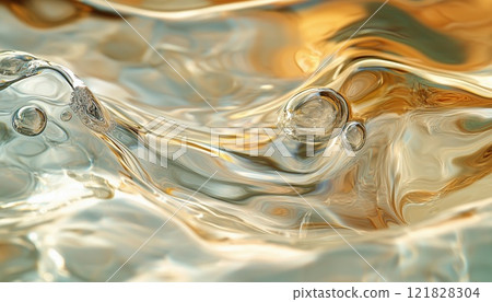 Blurred Desaturated Transparent Water Surface Texture With Splashes And Bubbles: Trendy Abstract Nature In White-Grey Waves Under Sunlight Blurred Desaturated Transparent Water Surface Texture With Splashes And Bubbles: Trendy Abstract Nature In White-Grey Waves Under Sunlight 121828304