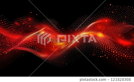 Abstract Dynamic Wave Of Technology And Science: Digital Wave With Numerous Dots And Particles 121828308