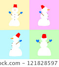 Snowman illustration set 121828597