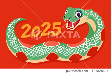 Lunar New Year of Snake. 2025. Bright vector illustration. Happy Chinese New Year Lunar New Year of Snake. 2025. Bright vector illustration. Happy Chinese New Year 121828604