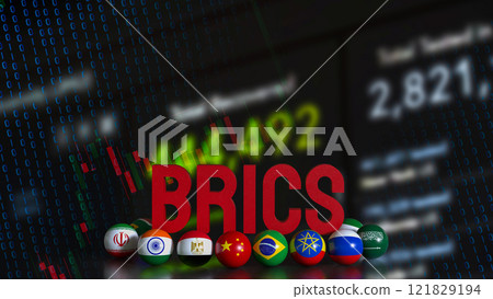 The BRICS is an acronym for Economist for Business concept 3d Rendering. The BRICS is an acronym for Economist for Business concept 3d Rendering. 121829194