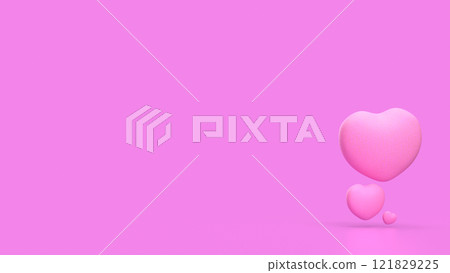 The Heart on Pink Background for Valentine or Love concept 3d Rendering. The Heart on Pink Background for Valentine or Love concept 3d Rendering. 121829225