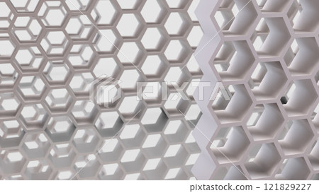 The White bee hive for abstract or Background concept 3d rendering. 121829227