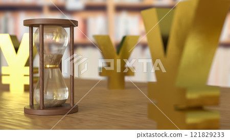 The Sand clock  and money symbol for Business concept 3d rendering. 121829233