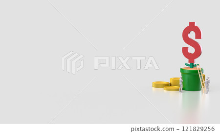 The Red Dollar symbol in Plant for Business concept 3d rendering. 121829256