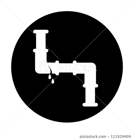 leaky pipe vector icon illustration 121829409