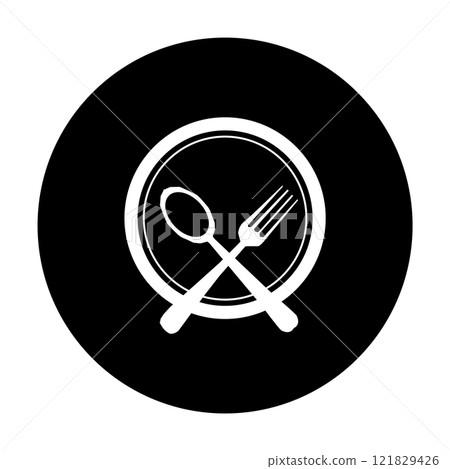 spoon and fork plate icon vector illustration symbol design 121829426