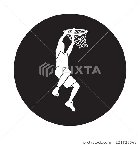 icon of a person playing basketball 121829563