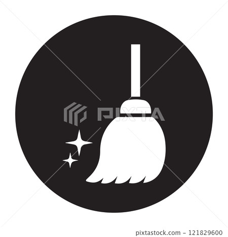 icon of a witch and a flying broomstick icon of a witch and a flying broomstick 121829600