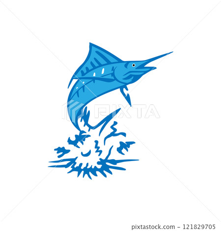 blue marlin fish icon blue marlin fish icon 121829705