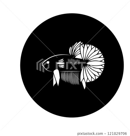 fish icon with black circle background 121829706