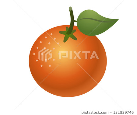 Citrus fruit orange, tangerine, mandarin with a green leaf, stem icon Citrus fruit orange, tangerine, mandarin with a green leaf, stem icon 121829746