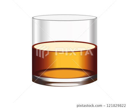 Short flat Tumbler glass of brown liquor Scotch whiskyicon Short flat Tumbler glass of brown liquor Scotch whiskyicon 121829822
