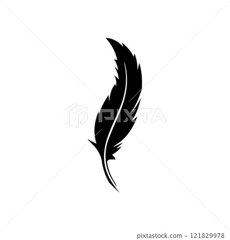 feather icon, vectors illustration in black and white feather icon, vectors illustration in black and white 121829978