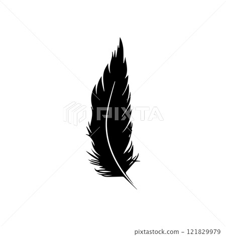feather icon, vectors illustration in black and white feather icon, vectors illustration in black and white 121829979