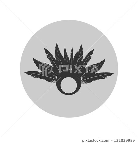 feather icon, vectors illustration in black and white 121829989