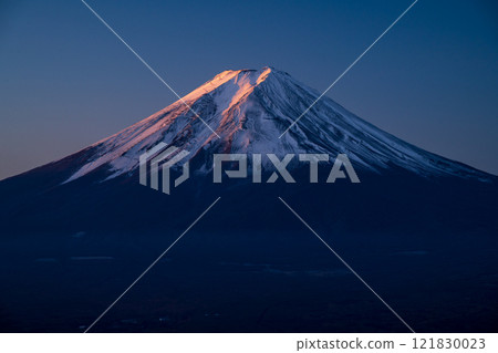 Mount Fuji at dawn as seen from Nishikawa Forest Road Mount Fuji at dawn as seen from Nishikawa Forest Road 121830023