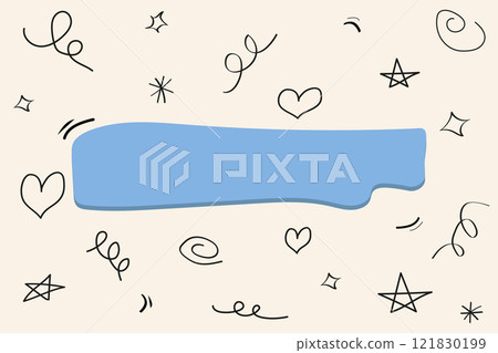 Speech bubble with doodle element on beige background. Web banner template frame. Empty blank comment Speech bubble with doodle element on beige background. Web banner template frame. Empty blank comment 121830199