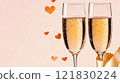 Champagne Glasses with Floating Hearts  121830224