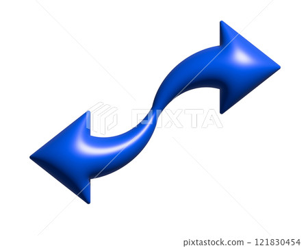 3D Y2K gradient blue retro two ways arrow icon 121830454