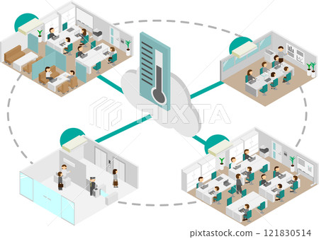 等距辦公室空調管理系統形像素材 121830514