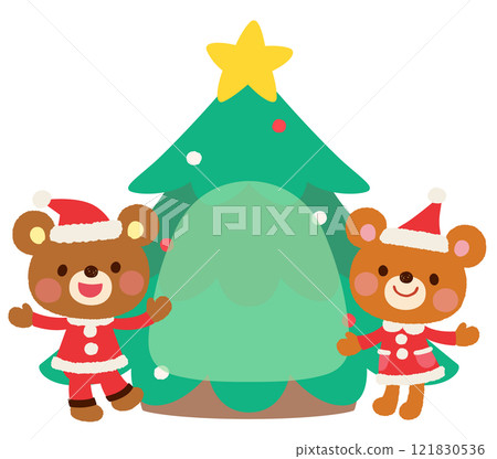 Cute Santa Claus Bear Christmas Message Card 121830536