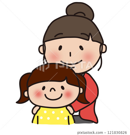 母親和女兒 父母和孩子 母親和女兒 父母和孩子 121830826